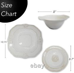 Elegant 20-Piece White Baroque Dinnerware Set for Stylish Dining