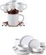 Elegant 22-Piece White Stoneware Dinnerware Set for Home & Kitchen