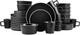Elegant 32-Piece Black and White Stoneware Dish Set for 8 People