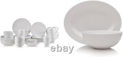 Elegant 40-Piece Chip-Resistant Dinnerware Set for 8 with Platter & Bowl