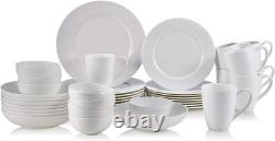 Elegant 40-Piece Chip-Resistant Dinnerware Set for 8 with Platter & Bowl