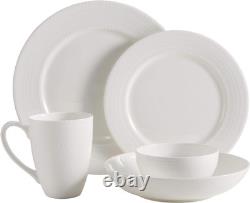 Elegant 40-Piece Chip-Resistant Dinnerware Set for 8 with Platter & Bowl