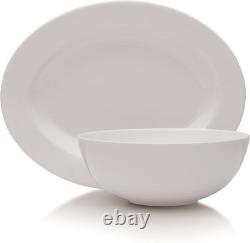 Elegant 40-Piece Chip-Resistant Dinnerware Set for 8 with Platter & Bowl