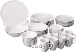Elegant 52-Pc White Coupe Dinnerware Set, Service for 8, Perfect for Any Occasio
