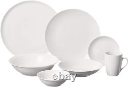 Elegant 52-Pc White Coupe Dinnerware Set, Service for 8, Perfect for Any Occasio