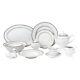 Elegant 57 Pieces Porcelain Dinnerware Set for 8 People Ashley, Silver Border