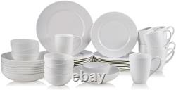 Elegant Annabelle 40-Piece Bone China Dinnerware Set for 8 Lightweight Design