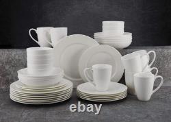 Elegant Annabelle 40-Piece Bone China Dinnerware Set for 8 Lightweight Design