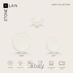 Elegant Capri 12-Piece White Stoneware Dinnerware Set for Stylish Dining