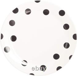 Elegant Deco Dot 12-Piece White Dinnerware Set for Stylish Dining