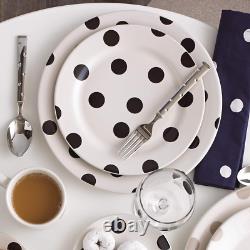 Elegant Deco Dot 12-Piece White Dinnerware Set for Stylish Dining