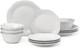Elegant French Perle 12-Piece White Dinnerware Set with Accent Plates