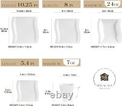 Elegant Ivory White 30-Piece Dinnerware Set for 6 Microwave & Dishwasher Safe Elegant Ivory White 30-Piece Dinnerware Set for 6 Microwave & Dishwasher Safe