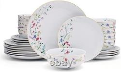 Elegant Kalina Metallic 24-Piece Dinnerware Set for 8 Stylish & Durable