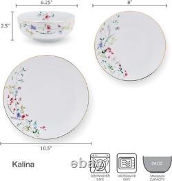 Elegant Kalina Metallic 24-Piece Dinnerware Set for 8 Stylish & Durable