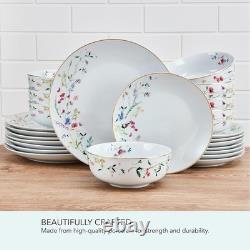 Elegant Kalina Metallic 24-Piece Dinnerware Set for 8 Stylish & Durable