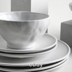 Elegant NENDO 16-Piece White Stoneware Dinnerware Set by Mercer Project