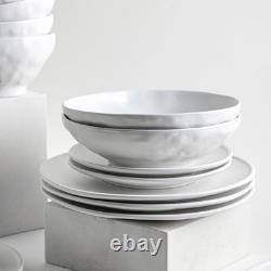 Elegant NENDO 16-Piece White Stoneware Dinnerware Set by Mercer Project