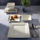 Elegant Square Fine Ceramic Dinnerware Set Dinner & Dessert Plates Bowls 12Piece