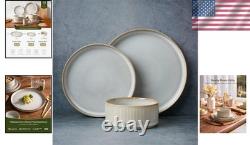 Elegant Star Design Dinner Set, 12 Pieces Cappuccino White