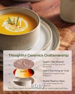 Elegant Star Design Dinner Set, 12 Pieces Cappuccino White