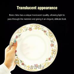 Elegant Vintage Floral Bone China Dinnerware Set for 4 with Tray