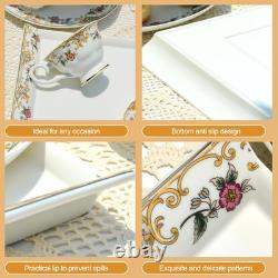 Elegant Vintage Floral Bone China Dinnerware Set for 4 with Tray