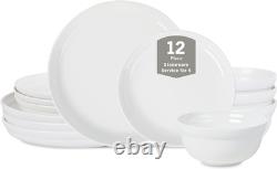 Elegant Virtuo 12-Piece White Porcelain Dinnerware Set for Stylish Dining