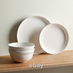 Elegant Virtuo 12-Piece White Porcelain Dinnerware Set for Stylish Dining