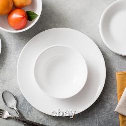 Elegant Winter Frost White 18-Piece Dinnerware Set Microwave & Dishwasher Safe