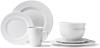 Elle Décor Maeve Round Dinnerware Set 16-Piece Porcelain Dinner Set with 4 Dinne