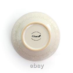 Embossed Scalloped Stoneware Dinnerware Dish Set, 16 Piece, Ivory