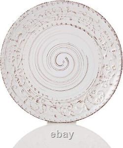 Embossed Stonewar Dinnerware Dish Set, Gift 16 Piece MICROWAVE SAFE Hand Craft