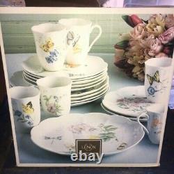 Estate Lenox Butterfly Meadow Dinner China Ware Plates Mug Set $ 354 Rl