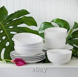 Euro Ceramica Essential Collection Porcelain Dinnerware and Serveware 16 Piec