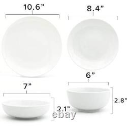 Euro Ceramica Essential Collection Porcelain Dinnerware and Serveware 16 Piec