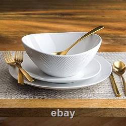 Euro Ceramica Essential Collection Porcelain Dinnerware and Serveware 16 Piec