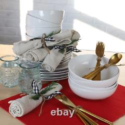 Euro Ceramica Essential Collection Porcelain Dinnerware and Serveware, 16 Piece