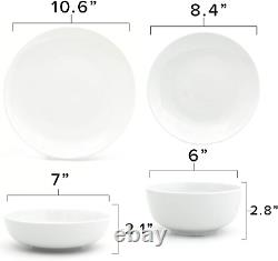 Euro Ceramica Essential Collection Porcelain Dinnerware and Serveware, 16 Piece