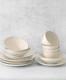 Euro Ceramica Neree 16 Pc. Double Bowl Dinnerware Set, Service for 4 Ivory