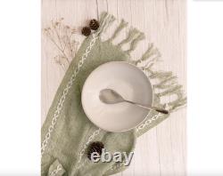 Euro Ceramica Neree 16 Pc. Double Bowl Dinnerware Set, Service for 4 Ivory