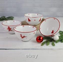 Euro Ceramica Winterfest Collection 12 Piece Dinnerware Set Festive Ceramic