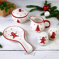 Euro Ceramica Winterfest Collection 12 Piece Dinnerware Set Festive Ceramic