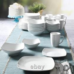 Everyday Square 8 Place Dinnerware Set Dishwasher Microwave Safe Fine Ceramic US