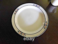 Everyday dish set 46 pieces, 8 place settings, 3 Serving dishes white-blue