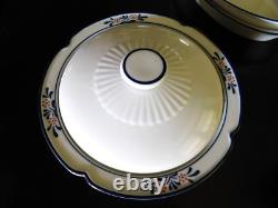 Everyday dish set 46 pieces, 8 place settings, 3 Serving dishes white-blue