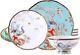 Exotic Birds Gold-painted Bone China 12piece Lightweight Dinnerware Set for 4