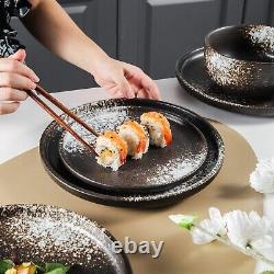 Exquisite White Black Splatter High-Quality Stoneware Elegant Dinnerware Set