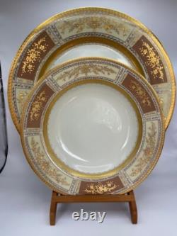 FANCY Mikasa Fine China Dinnerware Pompadour Taupe, 4 Place Settings (20 pcs)