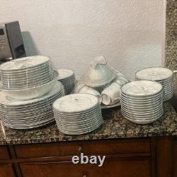 FOUR CROWN Fine China Dinnerware 1950's starlight #515 serves 12 vintage 87 pcs